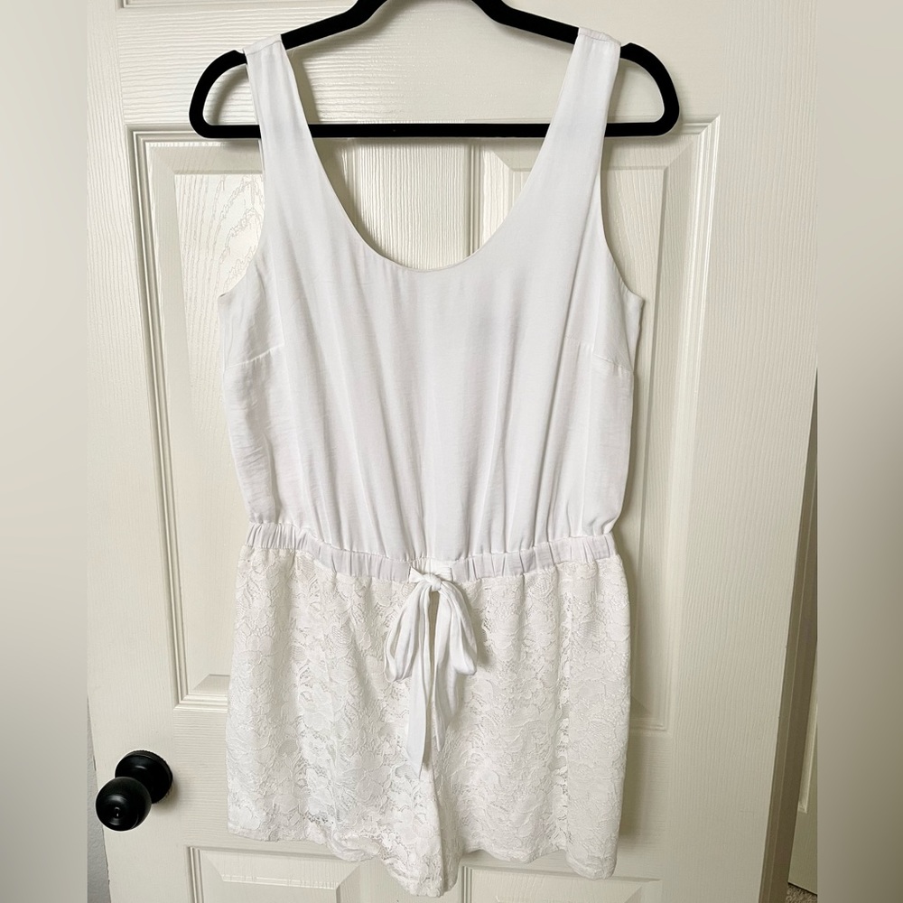 Jennifer Lopez 6 Satin and Lace White Romper